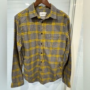 Goodfellow & Co Gray Plaid Button-Down with Yellow Windowpane